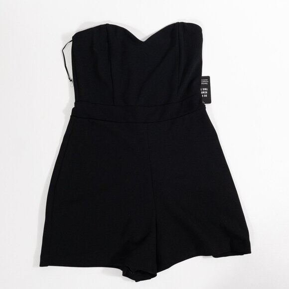 Express Black Strapless Romper Size 0 XXS Club Wear - Picture 1 of 8